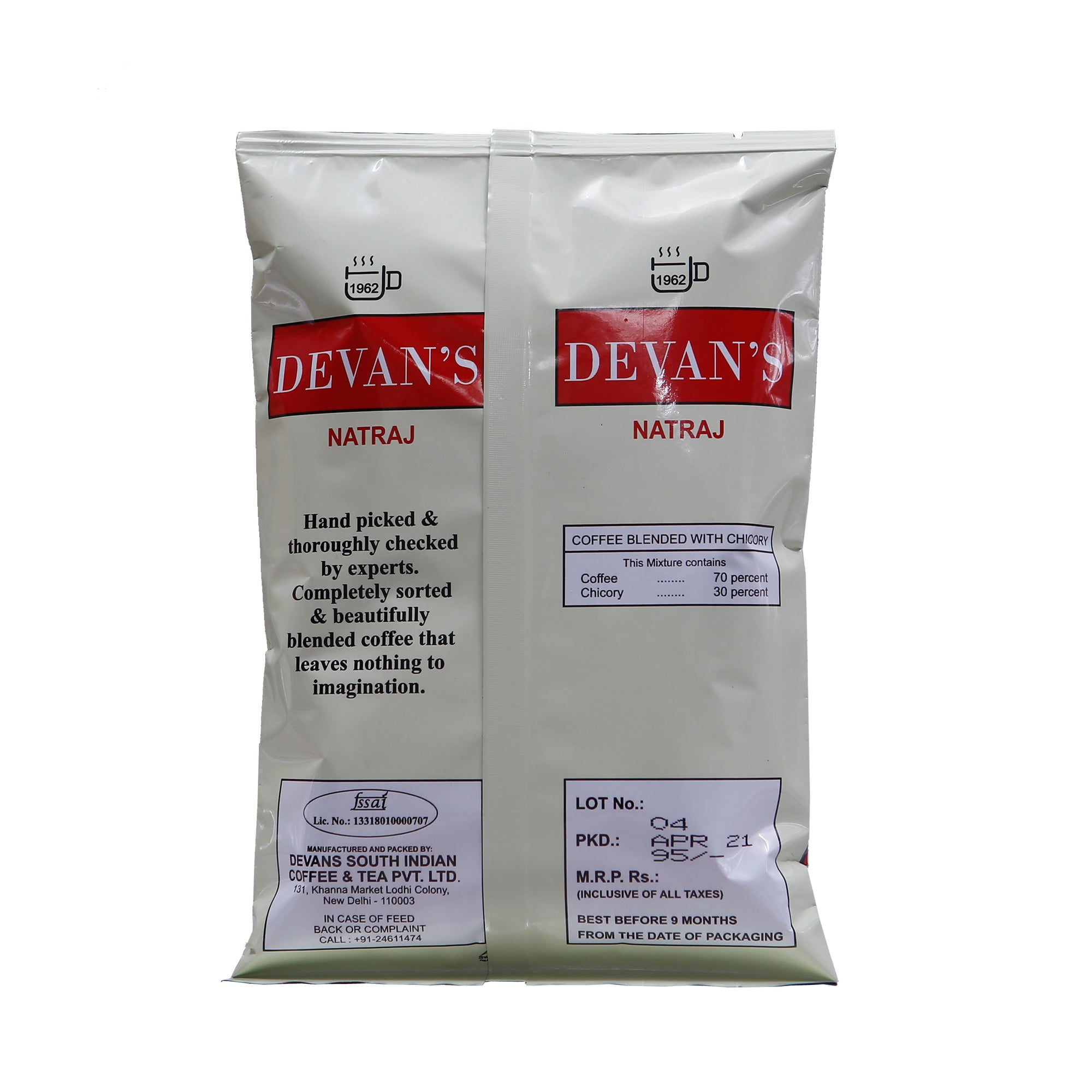 DEVANS NATRAJ COFFEE ( 70% coffee + 30% chicory)